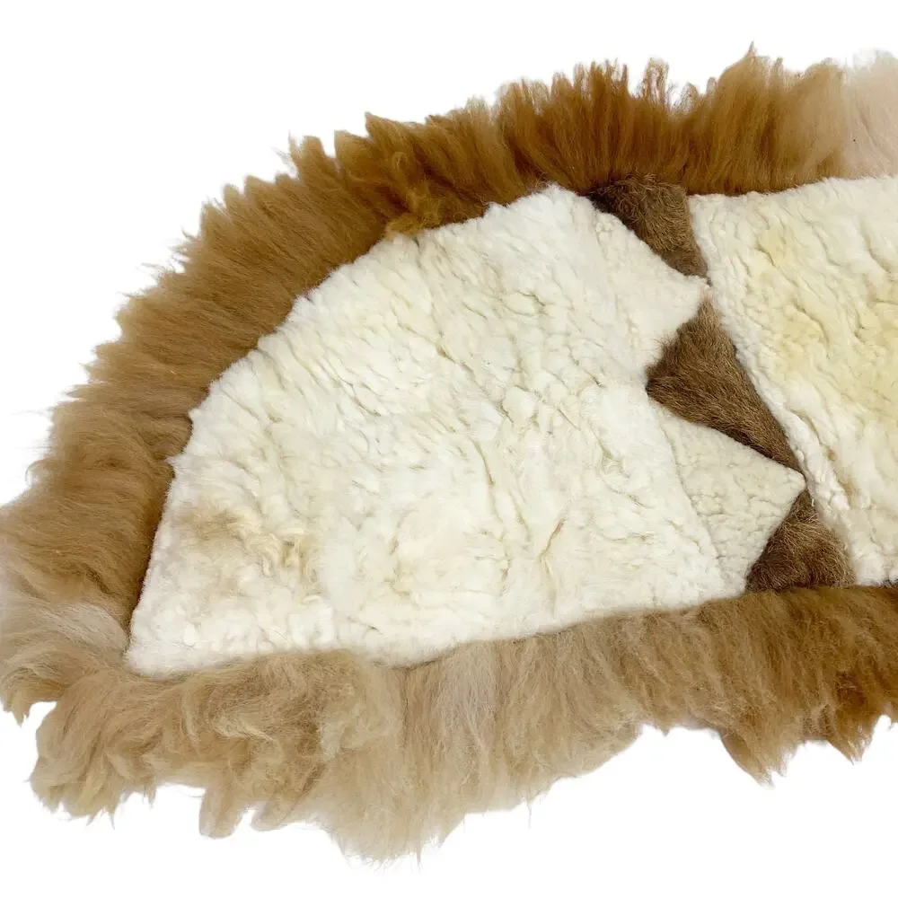 Vintage Llama Fur Handcrafted Patchwork Wall Hanging Art Decor